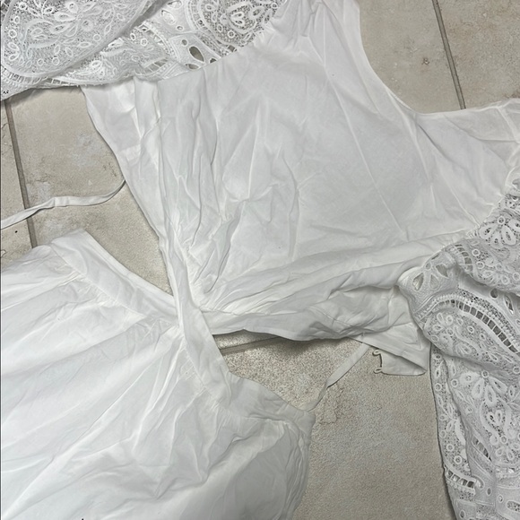 Chicwish White Lace Midi Dress - Picture 2 of 4